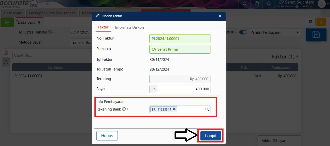 Cara membuat perintah pembayaran